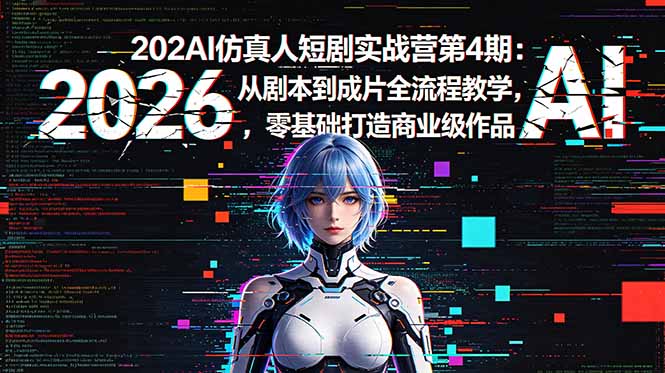（18656期）2026AI仿真人短剧实战营第4期：从剧本到成片全流程教学，零基础打造商业级作品-九节课