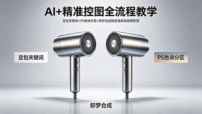 （18331期）AI+精准控图全流程教学 豆包关键词+PS色块分区+即梦合成搞定电商高级摄影图-九节课