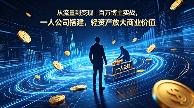 （18645期）从流量到变现｜百万博主实战，一人公司搭建，轻资产放大商业价值-九节课