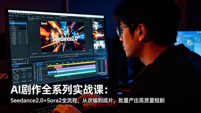 （18647期）AI剧作全系列实战课：Seedance2.0+Sora2全流程，从改编到成片，批量产出高质量短剧-九节课