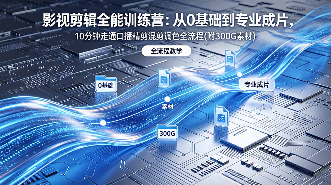 (18664期)2026影视剪辑全能实战课|0基础到专业成片,全流程教学,高清带300G素材-九节课