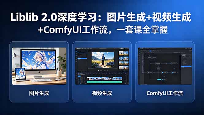 （18349期）Liblib 2.0深度学习：图片生成+视频生成+ComfyUI工作流，一套课全掌握-九节课