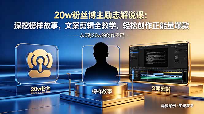 （18648期）20w粉丝博主励志解说课：深挖榜样故事，文案剪辑全教学，轻松创作正能量爆款-九节课
