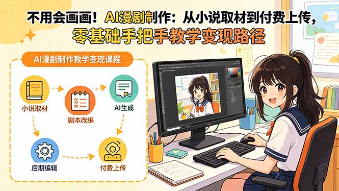 （18439期）不用会画画！AI漫剧制作：从小说取材到付费上传，零基础手把手教学变现路径-九节课