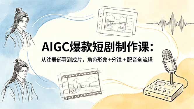 （18676期）AIGC爆款短剧制作课：从注册部署到成片，角色形象+分镜+配音全流程-九节课