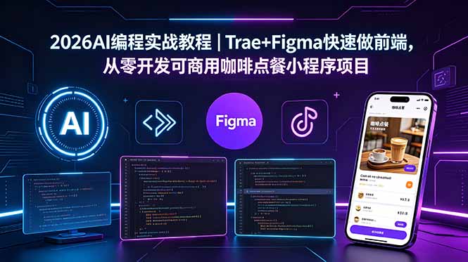 （18627期）2026AI编程实战教程｜Trae+Figma快速做前端，从零开发可商用咖啡点餐小程序项目-九节课
