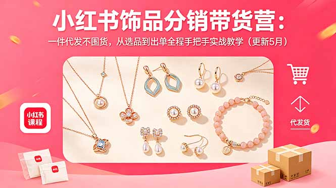 （18626期）小红书饰品分销带货营：一件代发不囤货，从选品到出单全程手把手实战教学（更新5月）-九节课