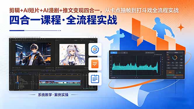 （18463期）剪辑+AI短片+AI漫剧+推文变现四合一，从卡点抽帧到打斗戏全流程实战-九节课