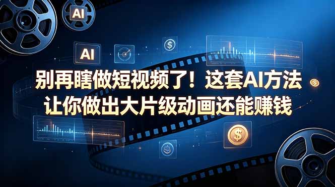（18549期）别再瞎做短视频了！这套 AI 方法让你做出大片级动画还能赚钱【原创双语字幕】-九节课