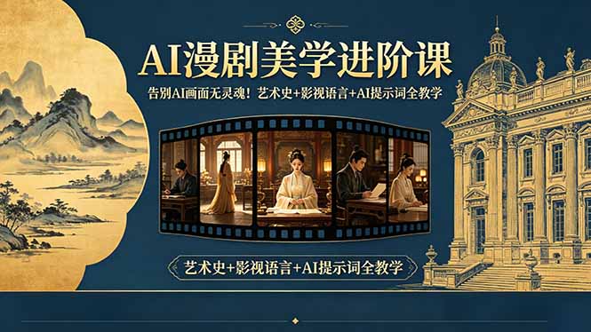 （18480期）告别AI画面无灵魂！AI漫剧美学进阶课，艺术史+影视语言+AI提示词全教学-九节课