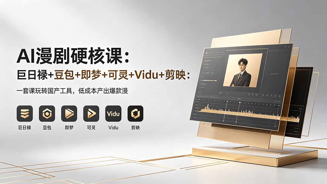 （18280期）AI漫剧硬核课：巨日禄+豆包+即梦+可灵+Vidu+剪映：一套课玩转国产工具，低成本产出爆款漫剧-九节课