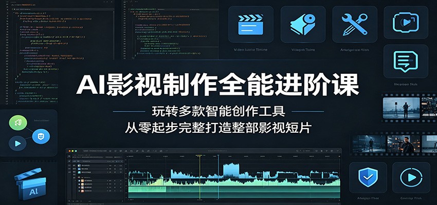 AI影视制作全能进阶课：玩转多款智能创作工具，从零起步完整打造整部影视短片-九节课