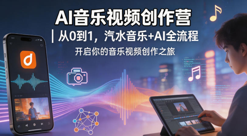 AI音乐视频创作营｜从0到1，汽水音乐+AI全流程，开启你的音乐视频创作之旅-九节课