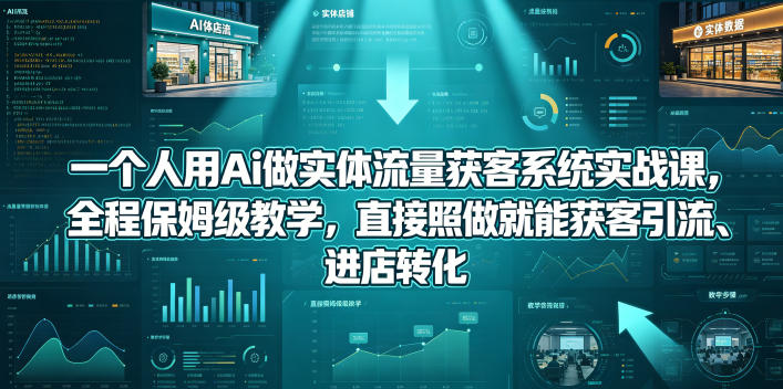 一个人用Ai做实体流量获客系统实战课，全程保姆级教学，直接照做就能获客引流、进店转化-九节课