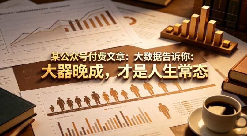 某公众号付费文章：大数据告诉你：大器晚成，才是人生常态-九节课