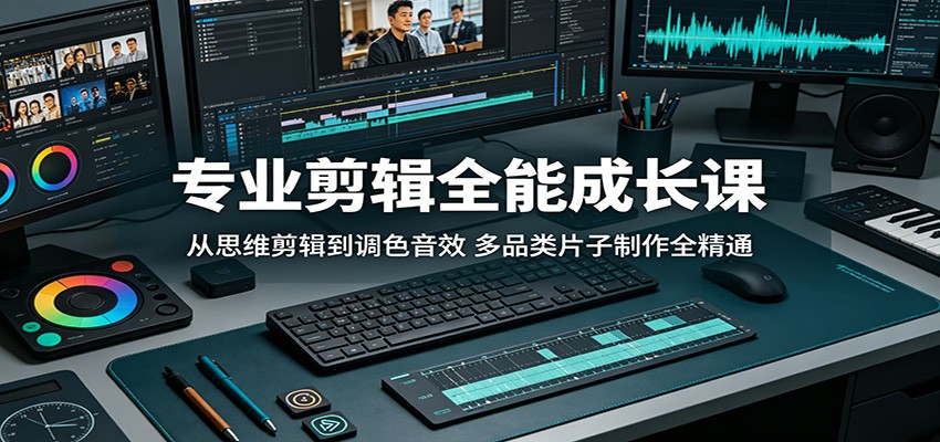 专业剪辑全能成长课：从思维剪辑到调色音效，多品类片子制作全精通-九节课