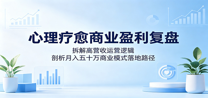 心理疗愈商业盈利复盘：拆解高营收运营逻辑，剖析月入五十万商业模式落地路径-九节课