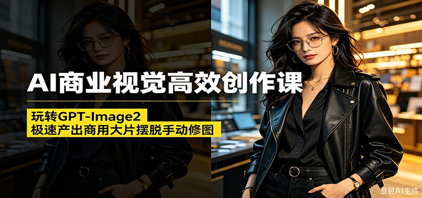 AI商业视觉高效创作课：玩转GPT-Image2，极速产出商用大片摆脱手动修图-九节课