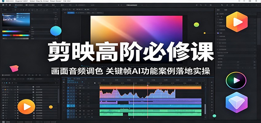 剪映高阶必修课：画面音频调色，关键帧AI功能案例落地实操-九节课