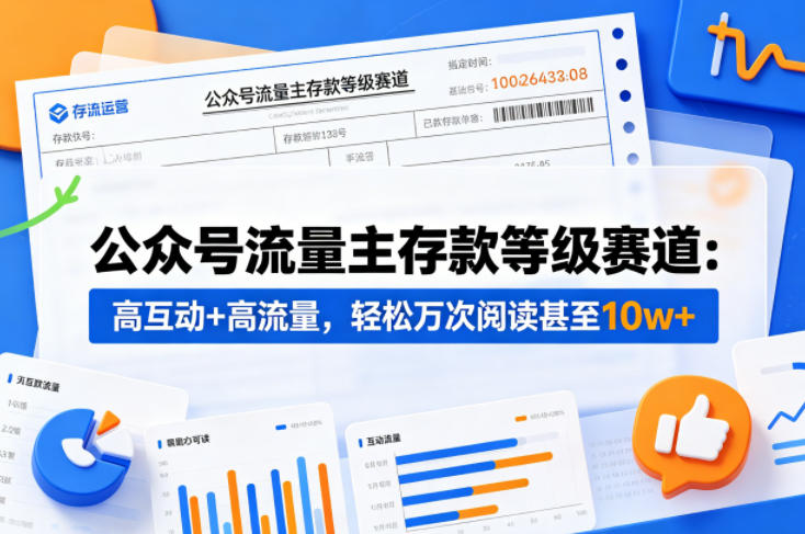 公众号流量主之存款等级赛道，高互动+高流量，轻松达到万次阅读，甚至10w+-九节课