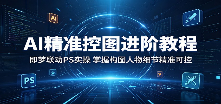 AI精准控图进阶教程：即梦联动PS实操，掌握构图人物细节精准可控-九节课