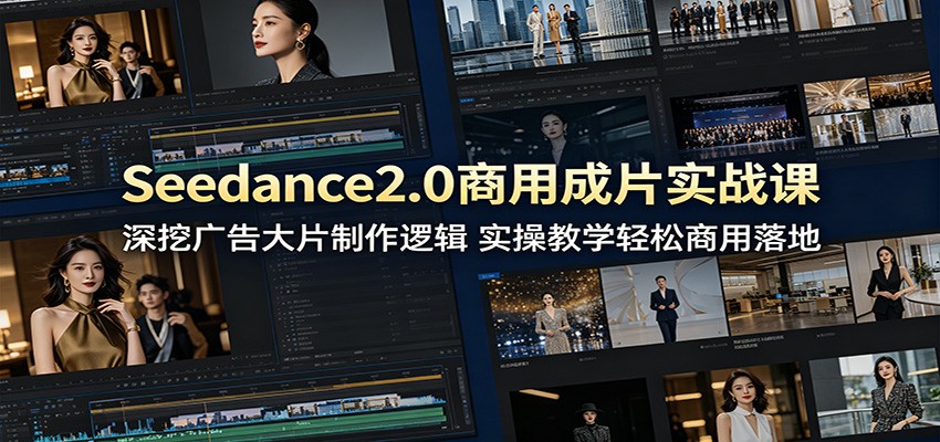 Seedance2.0商用成片实战课：深挖广告大片制作逻辑，实操教学轻松商用落地-九节课