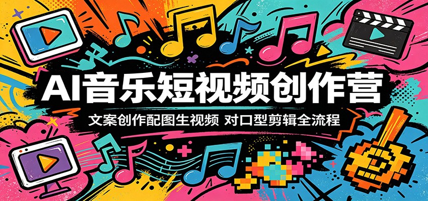 AI音乐短视频创作营：文案创作配图生视频，对口型剪辑全流程-九节课