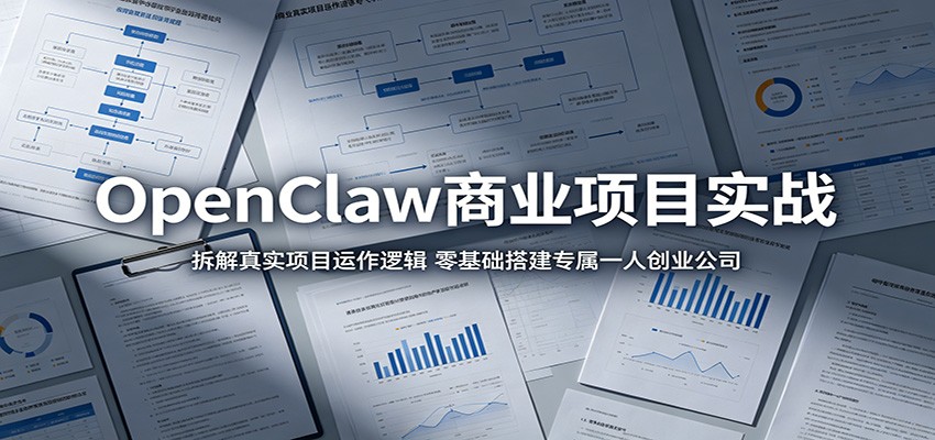 OpenClaw商业项目实战：拆解真实项目运作逻辑，零基础搭建专属一人创业公司-九节课