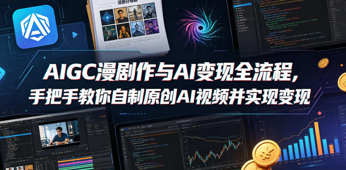 AIGC漫剧创作与AI变现全流程，手把手教你自制原创AI视频并实现变现-九节课