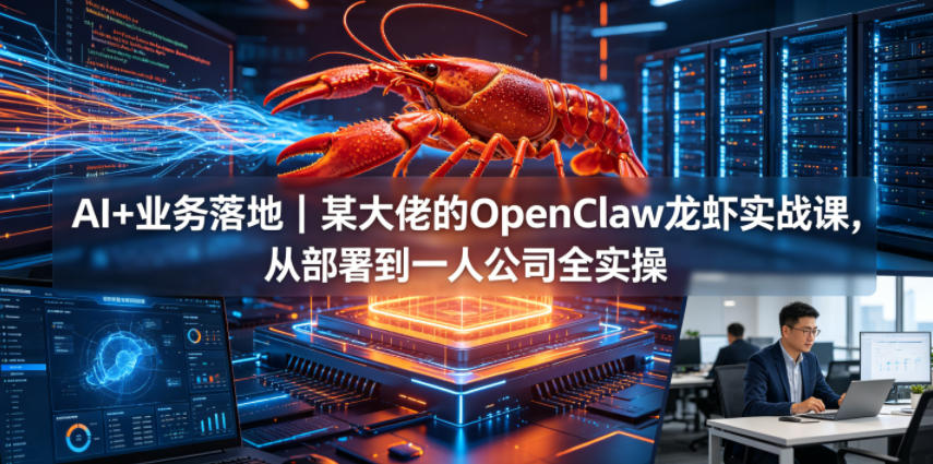 AI+业务落地｜某大佬的OpenClaw小龙虾实战课，从部署到一人公司全实操-九节课