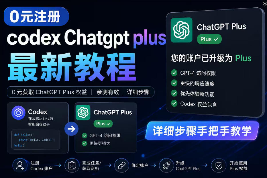 0元全自动注册codex gpt plus最新教程，0元获取GPT Plus权益，手把手详细教学-九节课