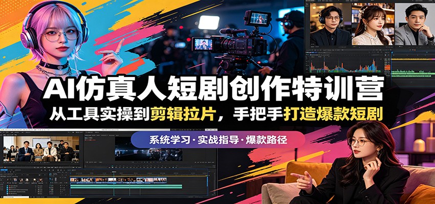 AI仿真人短剧创作特训营：从工具实操到剪辑拉片，手把手打造爆款短剧-九节课