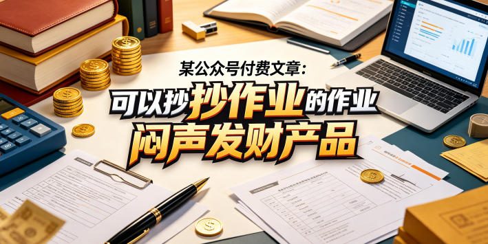 某公众号付费文章：可以抄作业的闷声发财产品-九节课