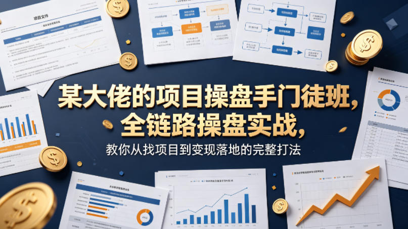 某大佬的项目操盘手门徒班，全链路操盘实战，教你从找项目到变现落地的完整打法-九节课