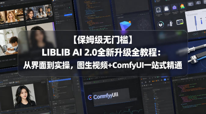 【保姆级无门槛】LIBLIB AI 2.0全新升级全教程：从界面到实操，图生视频+ComfyUI一站式精通-九节课