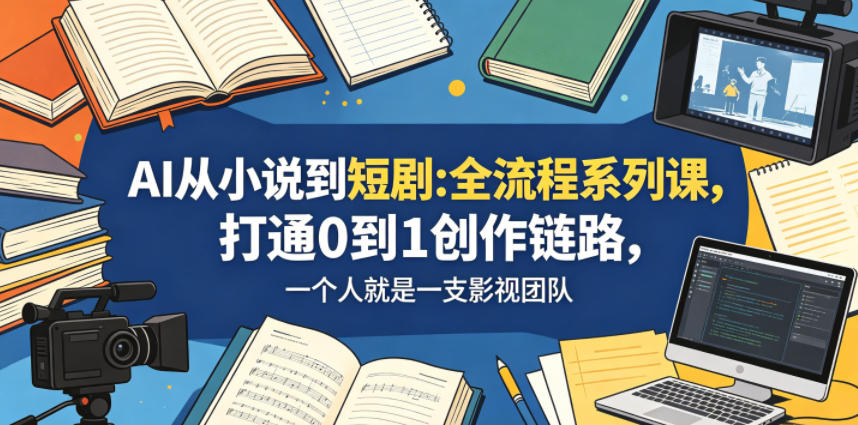 AI从小说到短剧全流程系列课，打通0到1创作链路，一个人就是一支影视团队-九节课