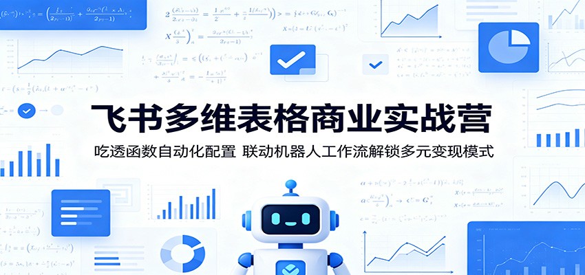 飞书多维表格商业实战营：吃透函数自动化配置，联动机器人工作流解锁多元变现模式-九节课