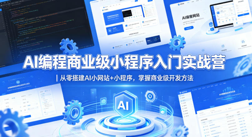 AI编程商业级小程序入门实战营｜从零搭建AI小网站+小程序，掌握商业级开发方法-九节课