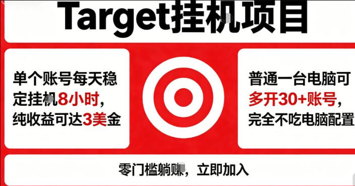 海外平台Target商品浏览曝光，24小时运行无需人工值守，日收益100美刀+电脑可多开【揭秘】-九节课