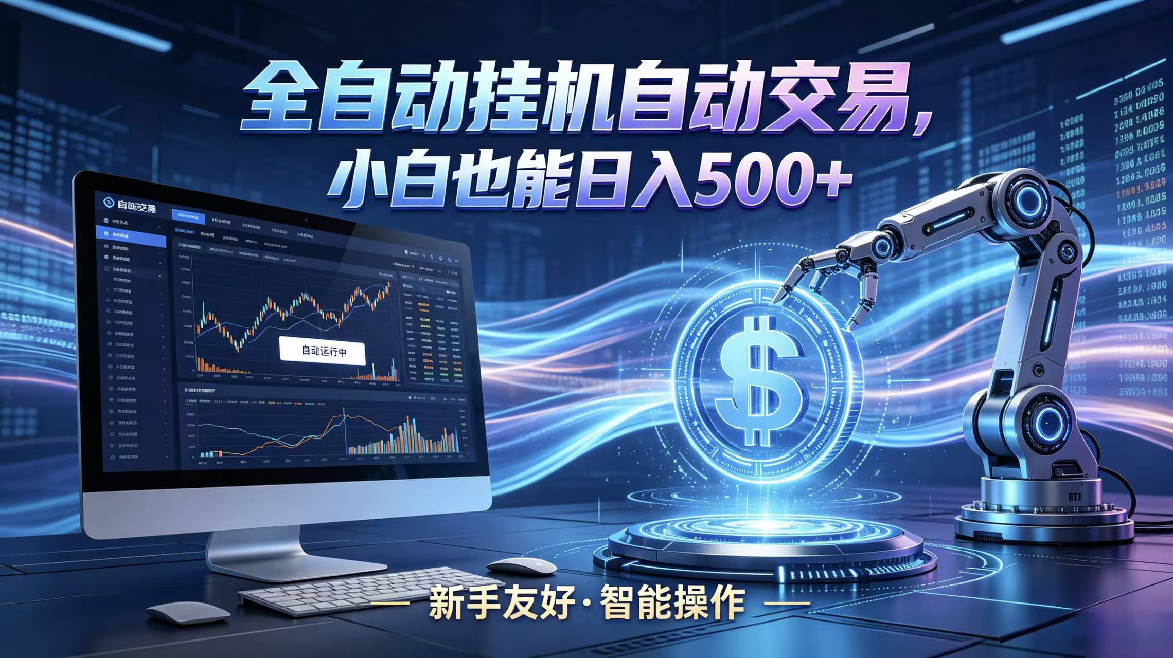 全新智能化交易助手，傻瓜式操作，小白也能快速上手，轻松实现日入500+-九节课