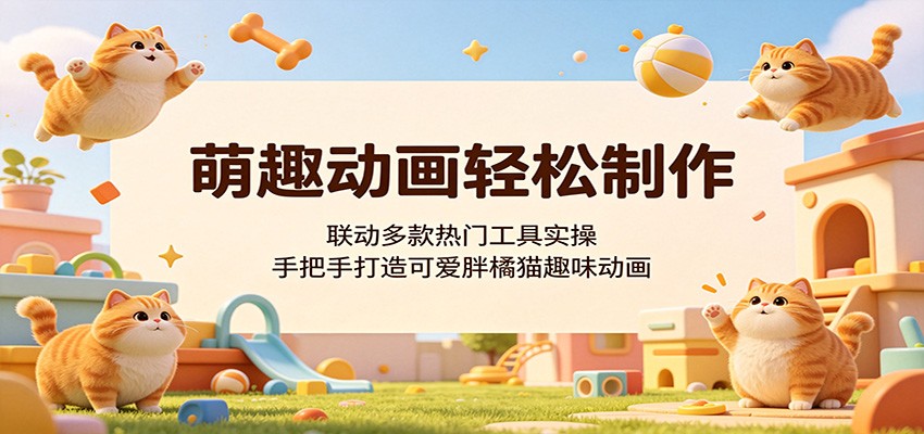 萌趣动画轻松制作，联动多款热门工具实操，手把手打造可爱胖橘猫趣味动画-九节课