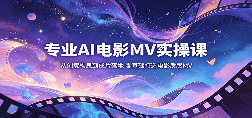 专业AI电影MV实操课：从创意构思到成片落地，零基础打造电影质感MV-九节课