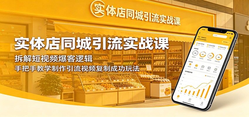 实体店同城引流实战课：拆解短视频爆客逻辑，手把手教学制作引流视频复制成功玩法-九节课