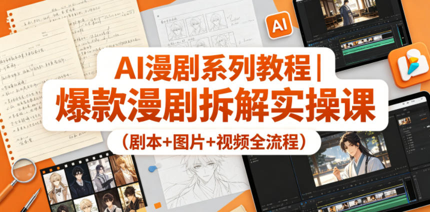 AI漫剧系列教程｜爆款漫剧拆解实操课（剧本+图片+视频全流程）-九节课