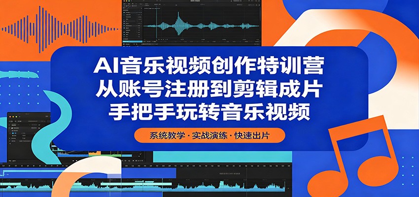 AI音乐视频创作特训营：从账号注册到剪辑成片，手把手玩转音乐视频-九节课