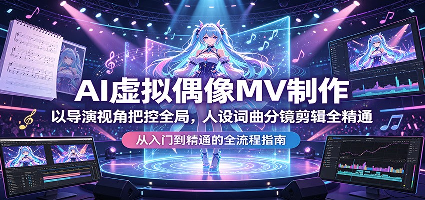 AI虚拟偶像MV制作：以导演视角把控全局，人设词曲分镜剪辑全精通-九节课