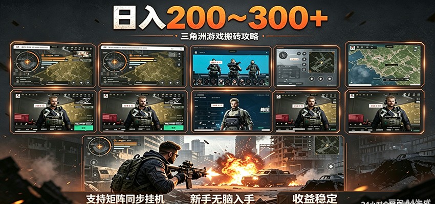 日入200~300+ 三角洲全自动搬砖项目，新手零门槛即可无脑入手-九节课