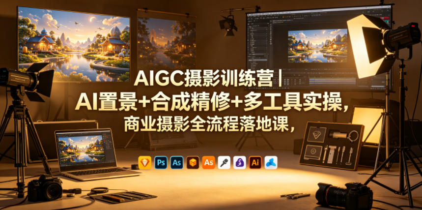 AIGC摄影训练营｜AI置景+合成精修+多工具实操，商业摄影全流程落地课-九节课