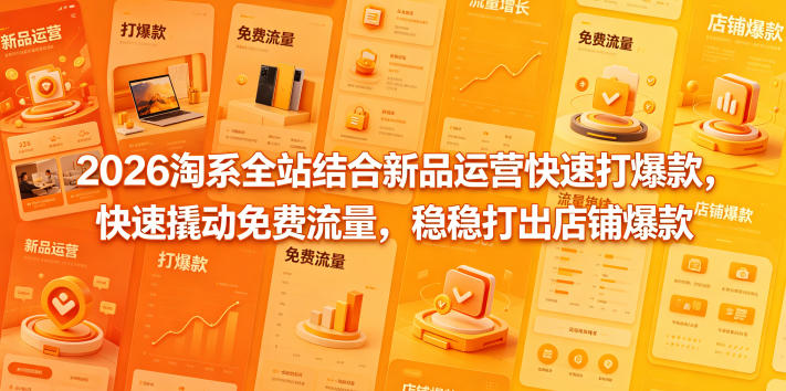 2026淘系全站结合新品运营快速打爆款，快速撬动免费流量，稳稳打出店铺爆款（更新5月12日）-九节课