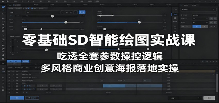 零基础SD智能绘图实战课：吃透全套参数操控逻辑，多风格商业创意海报落地实操-九节课